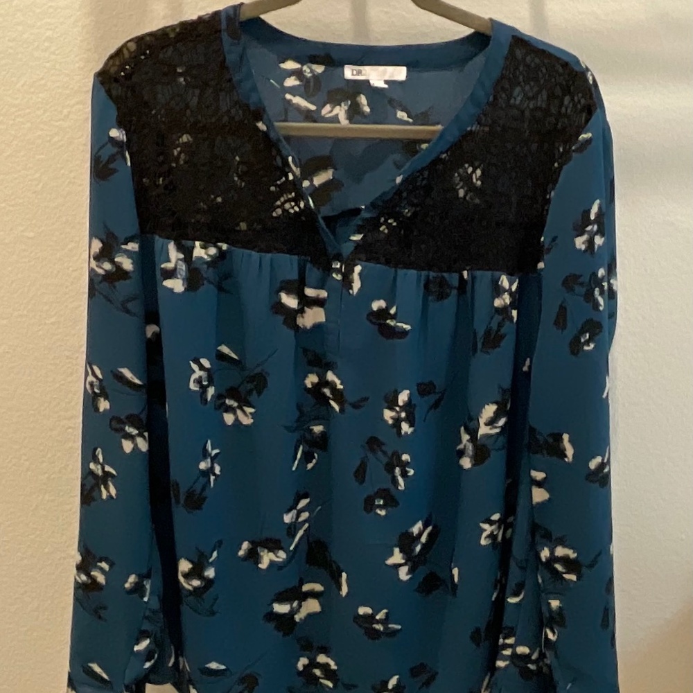 DR2 Teal and black women’s blouse